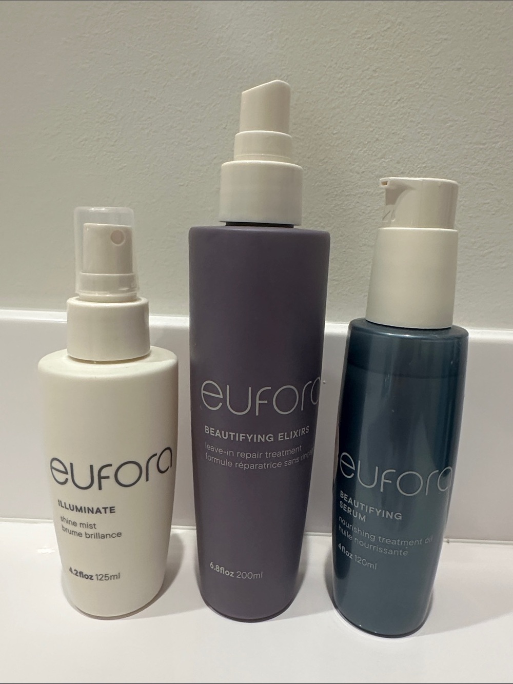 Eufora Shine Mist, Beautifying Elixir, Beautifying Serum
